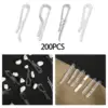 200Pcs Shirt Clips Sock Skirts Cloth Clip Transparent Plastic Alligator Clip 3