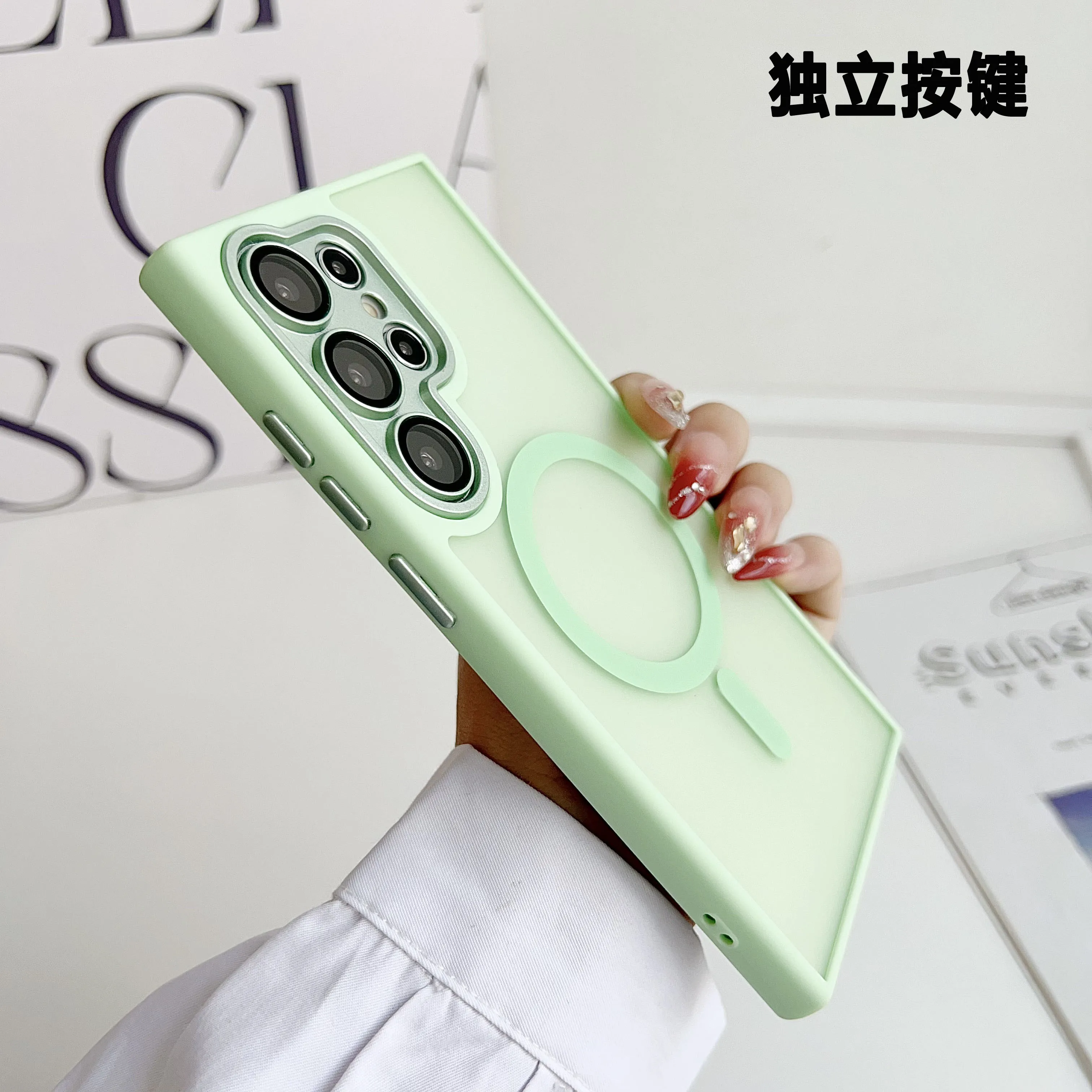 Translucent Lens Protect Shockproof Magsafe Magnetic Case Cover