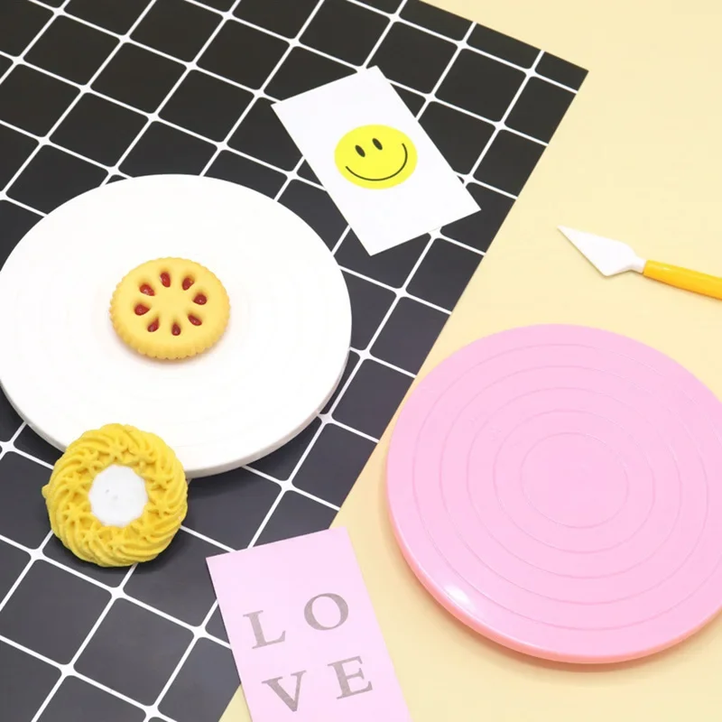 Practical Diy Clay Sculpture Turntable Rotation Plate Rotary Tools Pottery Decorating Rotating Accessaries Diameter 14Cm Plastic ceramic tools spinning turntable