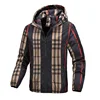 Men's Hooded Grid Plaid Jacket Thin Summer Casual Wear Regular Length Outerwear for Spring Autumn Cross-Border Live Broadcast