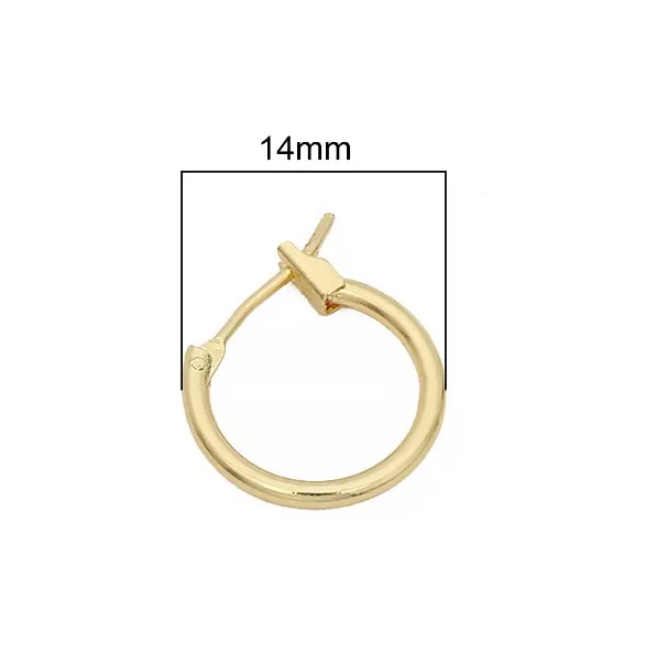 

2pcs/lot Gold Plated Earrings For Women Fashion Jewelry Gift Round Hoop Metal