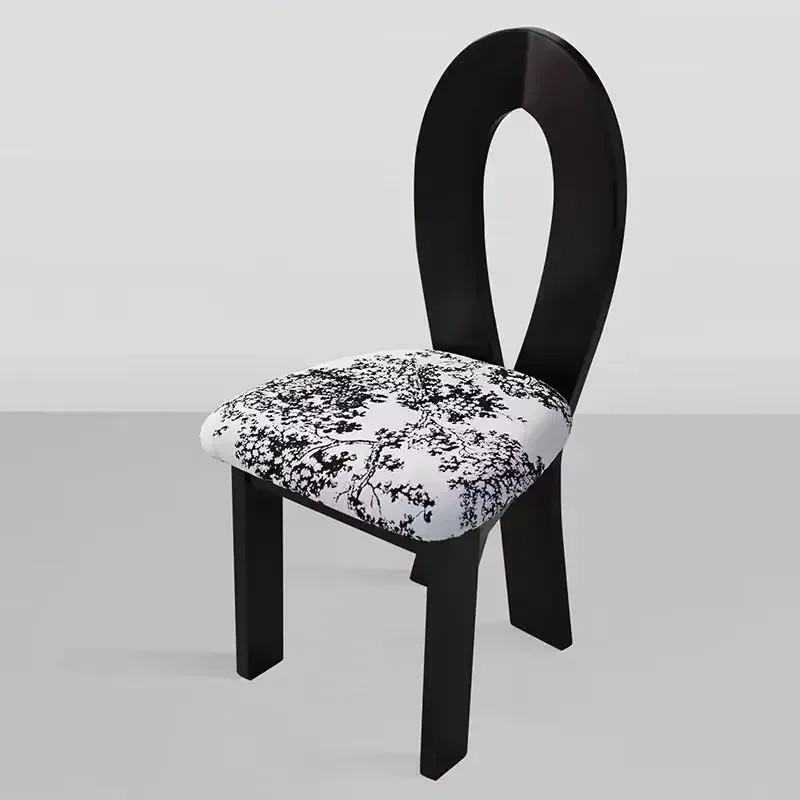 Modern Retro Nordic Light Luxury Medieval Fashion Universal Solid Wood Dining  Mermaid Back Chair Simple Home Living Room Chair