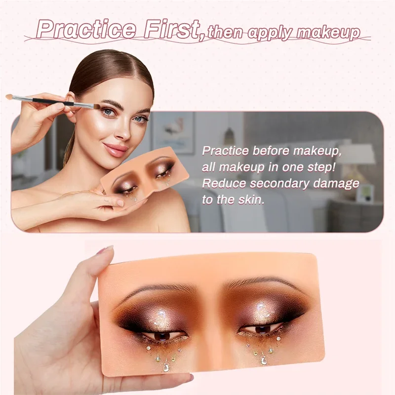 Reusable 5D Cosmetic Makeup Practice Mask Board Pad Skin Eye Face Solution Makeup Mannequin Silicone for Training Supplies makeup tools eye makeup tools