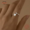 CANNER Love Heart-shape 6mm Zircon 925 Sterling Silver Ring For Women Ins Geometric Zircon Ring Fine Jewerly Wedding Party Gift 1