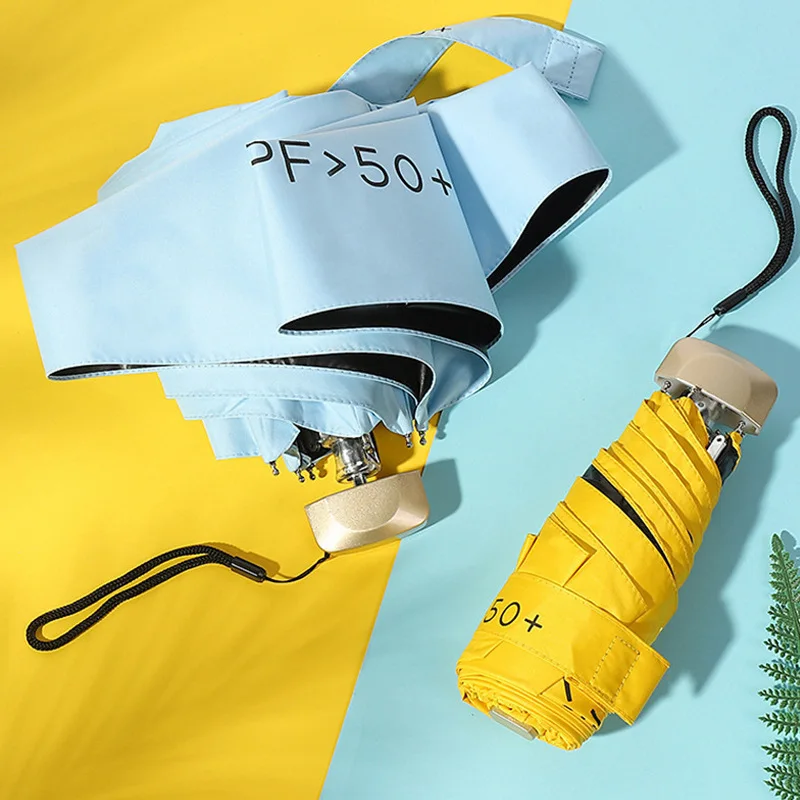 Stylish & Durable Compact Mini Folding Umbrella with Lightweight Aluminum Handle