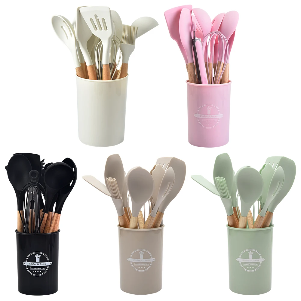 12Pcs Kitchen Utensil Set Silicone Spatula Set Spatula Spoon Brush Whisk Cooking Tools Kit Non-Stick Spatula Set for Kitchen: 3 - 5 Days Free Delivery Only UK