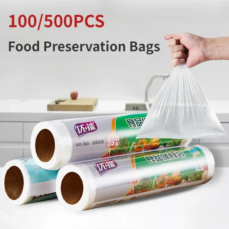 Plastic Packaging Bag Fruit Vegetable Fresh-keeping Bag Disposable Wrap Plastic Bags Kitchen Storage Organization 50/100pcs fresh keeping bags plastic food storage bags food storage bags plastic wrap plastic packaging bags