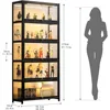 Display Cabinet, 5-Tier Storage Shelves with Acrylic Glass Door, Collectibles Toy Organizers Rack & Display Shelf,Kids Bookshelf 2