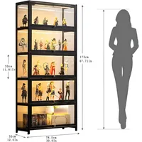 Display Cabinet, 5-Tier Storage Shelves with Acrylic Glass Door, Collectibles Toy Organizers Rack & Display Shelf,Kids Bookshelf 2