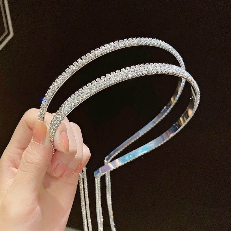 Luxus Glanz Voller Strass Lange Quaste Kristall Stirnbänder Für Frauen Mädchen Haar Zubehör Hochzeit Bankett Schmuck 2022 Neue – Detail 6