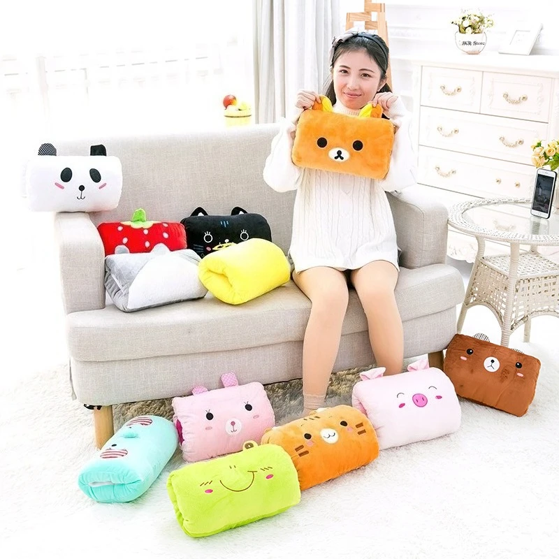 New Cartoon Cute Nap Pillow Cartoon Warm Glove Cylinder Cushion Glove Pillow Creatives Warm Glove Girl Pillow Travel Waist gift - Image 4