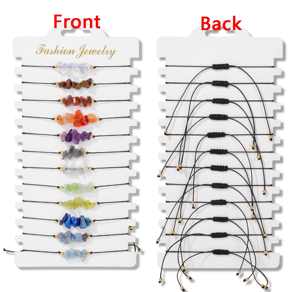 Mode 12 teile/satz Stein Geflochtene Armband Männer Frauen Boho Natürliche Kristall Perlen Bösen blick Charme Armbänder Armreifen Schmuck Großhandel – Detail 4