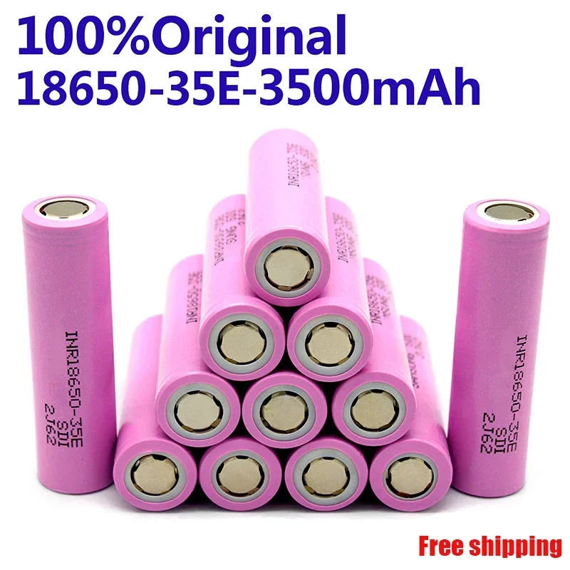 

Free Shipping Rechargeable Battery 18650 3500mah 25a Discharge Inr18650 35e 3500mah 18650 Lithium-ion Screwdriver Battery