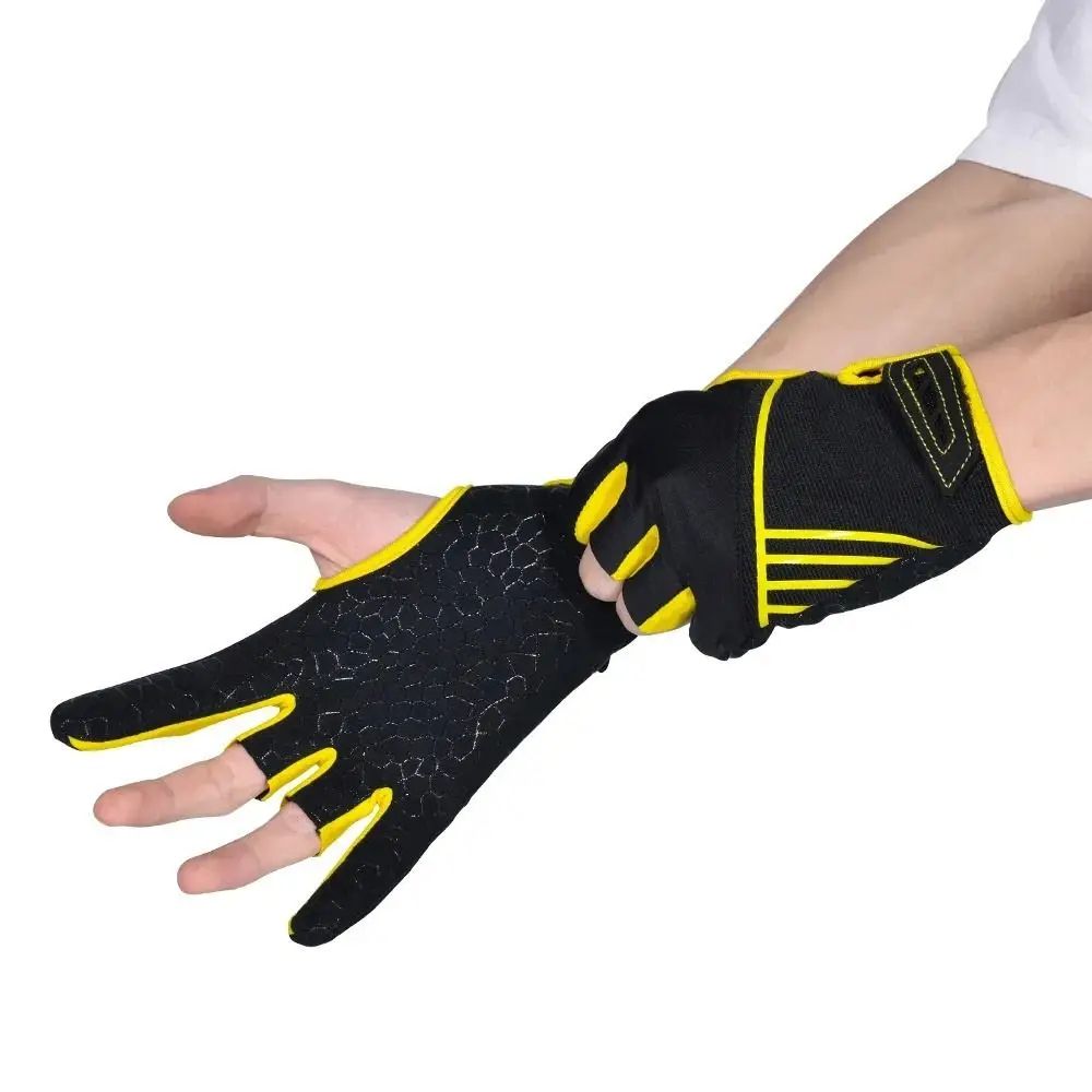 Guantes antideslizantes de medio dedo para hombre y mujer, manoplas de bolos, accesorios deportivos profesionales, suaves