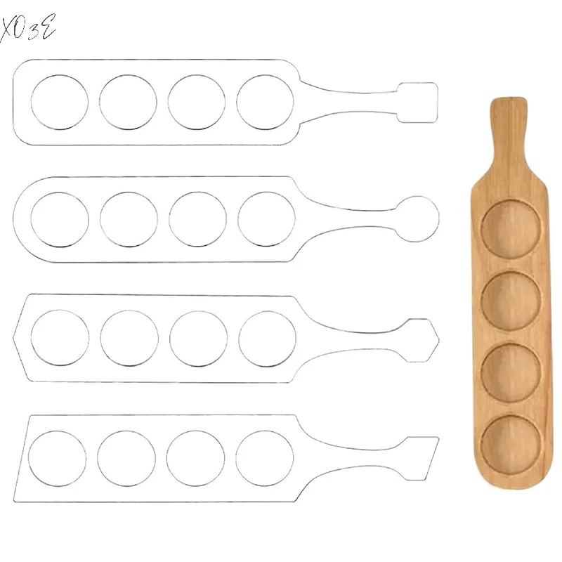 Clear Acrylic Router Beer Template Four Styles Whisky Glass Flight Paddle Board Beer Flight Template Woodworking Router