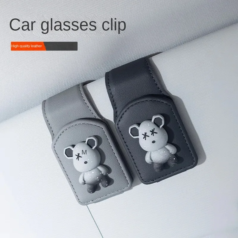 Magnetic Cards Holders Car Sunglasses Holder Sun Visor Glasses Case Back Clip Mount Ticket Card Interior Eyeglasses  Accessories