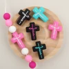 10PCS Silicone Focal Beads Cartoon Crucifixion Elements Silicone Beads BPA Free DIY Jewelry Keychain Pendant Pen Accessories 1