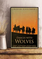 Modern Coffee Shop Decor: Vintage Kraft Paper Movie Poster, Dances With Wolves - 30X21CM (R208)