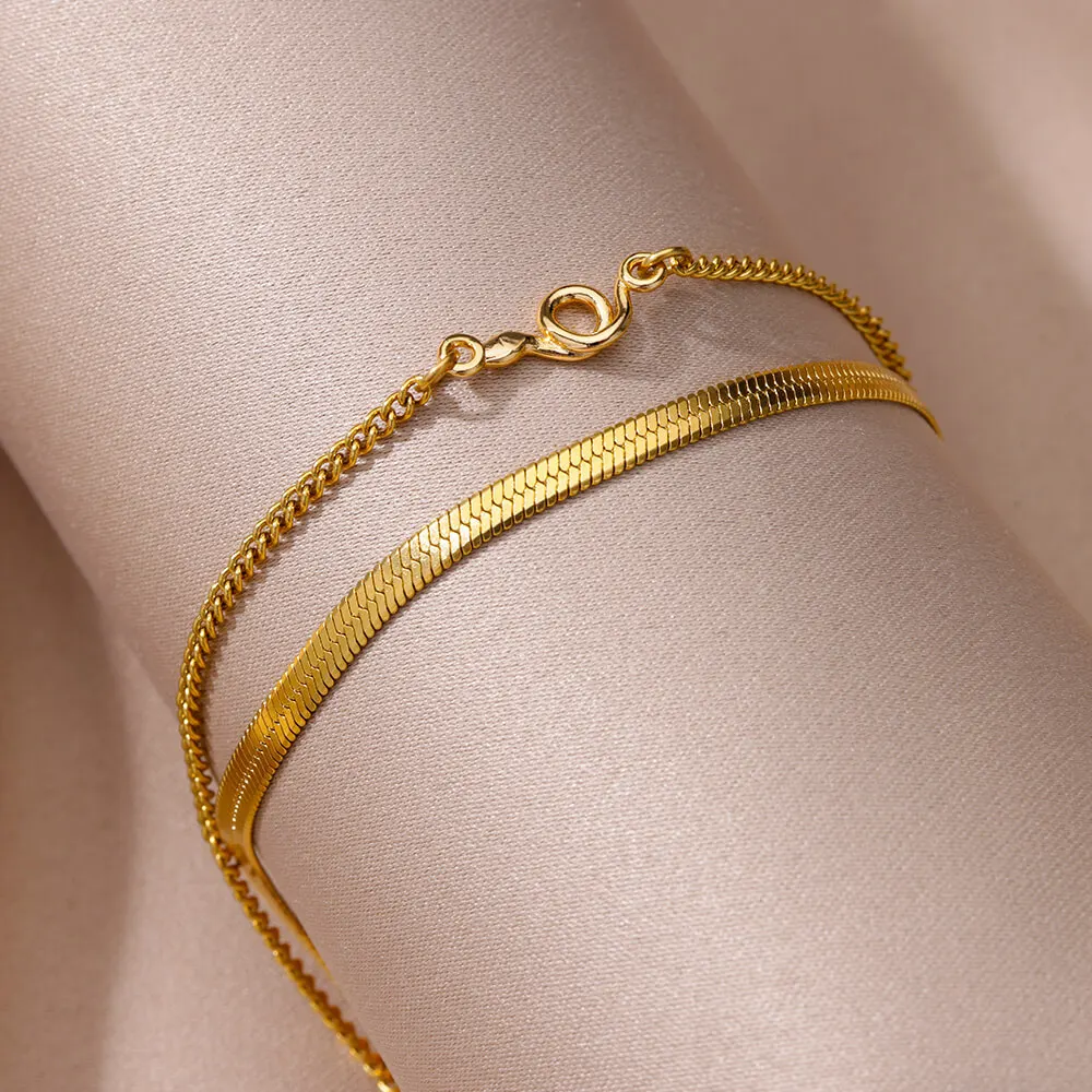 Women Silver Anklet Bracelet Ankle Chains Bead Bracelet Beads Anklet Vintage Stainless Steel Beads Chain Bodychain Summer Beach Fashion Accessories Gifts