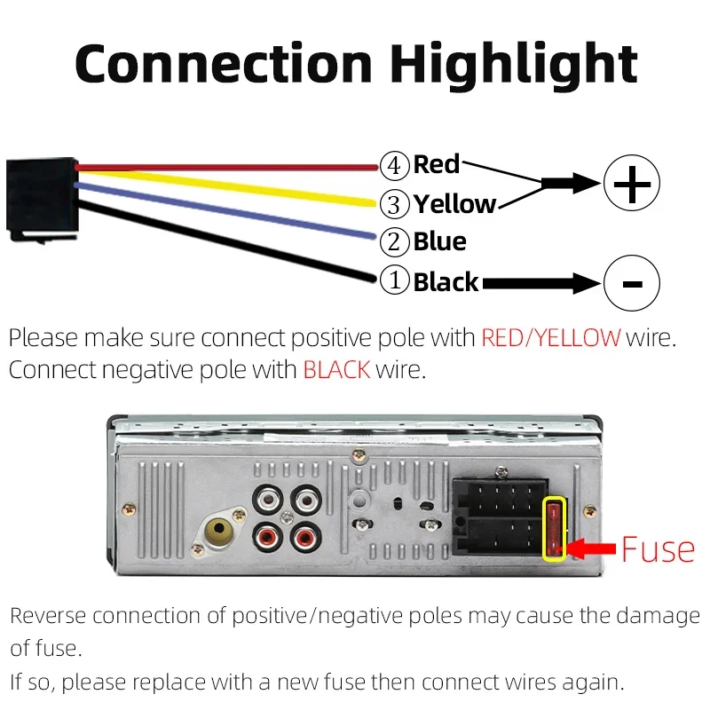 Car Radio Audio 1 Din Bluetooth Stereo Hands-Free Calling MP3 Player FM Receiver