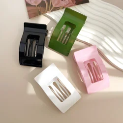 Elegant Matte Leopard Rectangle Hair Clips - Stylish Duckbill Claw Grip (4pcs Pink White)