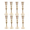 8pcs Wedding Center Decoration Gold Vase Crystal Stand Flower Holder, Metal Center Decoration for Dining Table Decoration 1