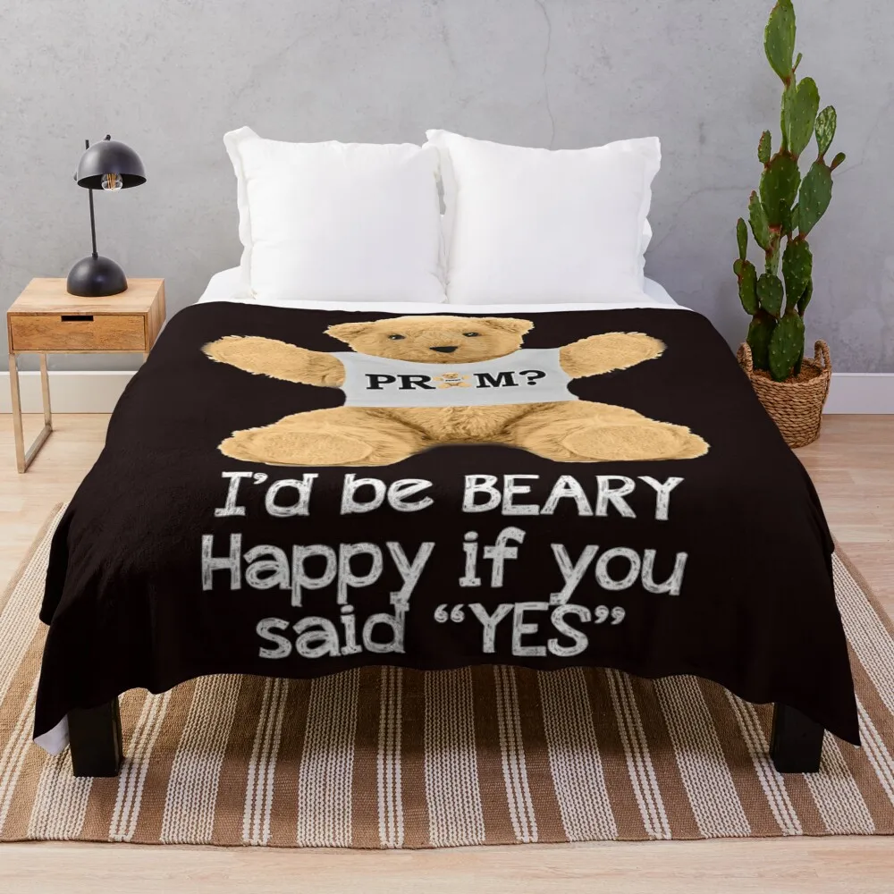 

Bear Beary Happy Prom Proposal Promposal Throw Blanket Fashion Sofas Sofas Blankets For Sofas Bed Blankets