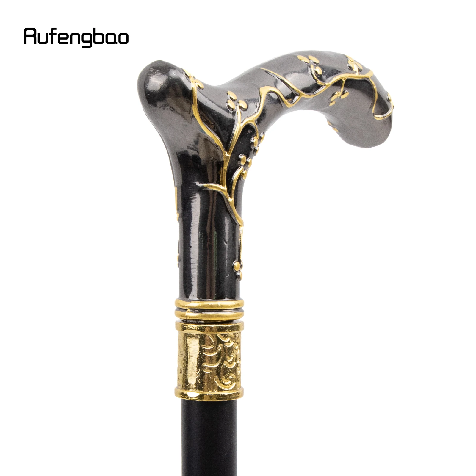 Golden Black Plum Blossom Flower Fashion Walking Stick Decorative Stick Cospaly Vintage Fashionable Walking Cane Crosier 93cm