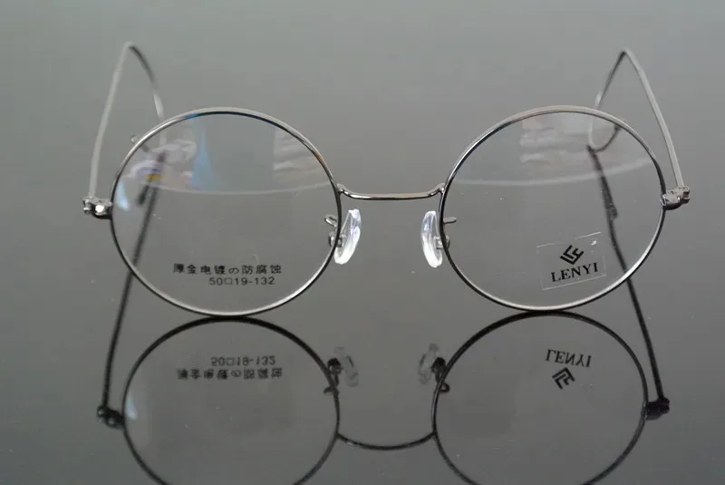 Vintage Round Eyeglasses - Small Round Glasses with Alloy Frame & Mirror Coating Lenses