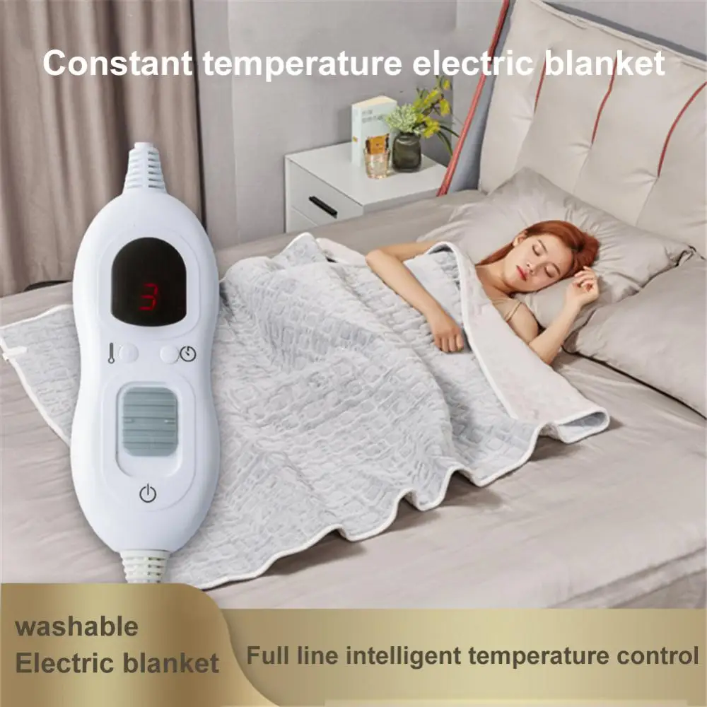 

Electric Blanket Washable Flannel Electric Heating Pad Blanket Mattress 3 Heat Settings Time Function Winter Body Hand Warmer