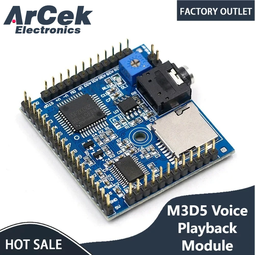 

Voice Playback Module MP3 Triggers Playback Once Prompt Announcer M3D5