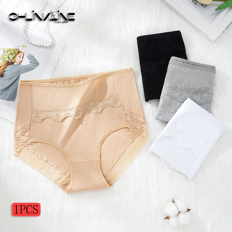 

Big Size Panties For Women High Waist Sexy Solid Color Cotton Underwear Lace Trimmed Ladies Briefs Soft Lingerie XXL-XXXL