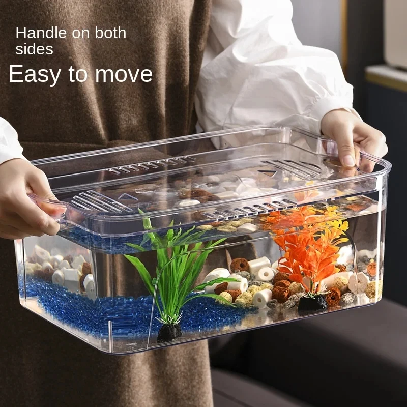 Desktop Aquarium Living Room Household Transparent Tabletop Fish Tank Explosion-proof Douyu Tank Fish Bowl Home Decor