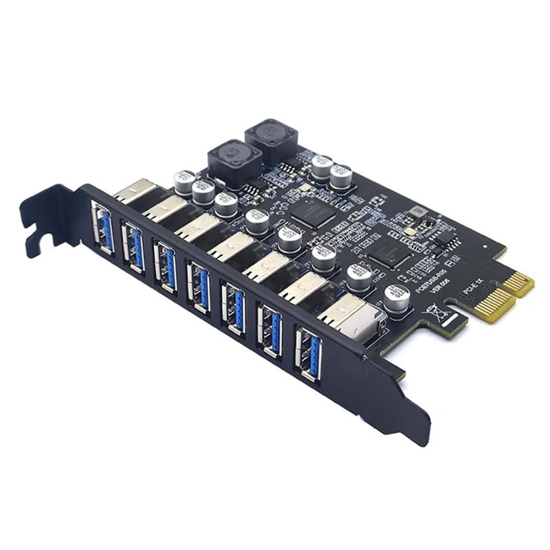 

USB3.2 фронтальная Плата расширения GEN1 PCI Экспресс адаптер карта 7 портов USB 3,0 адаптер концентратора карта расширения