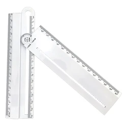 Multifunctional Geometric Folding Drawing Template and Angle Measuring Ruler (White)