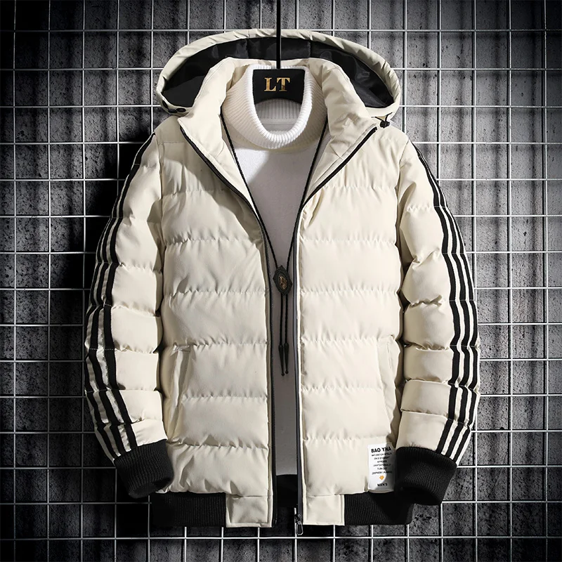 

Man's Parkas Slim Fit Hoodies Coats Cotton Outwear Men Fashion Jacket 2022 New Winter Men Jacket Outdoor Parkas Waterproof Sale