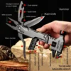BIESUO Multi Functional Adjustable Open-end Wrench Combination Universal Folding Pliers EDC Tool 5