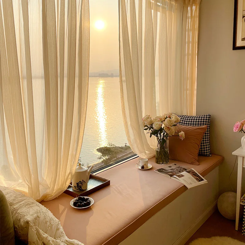 

MK1327-Solid color light-transmitting curtains