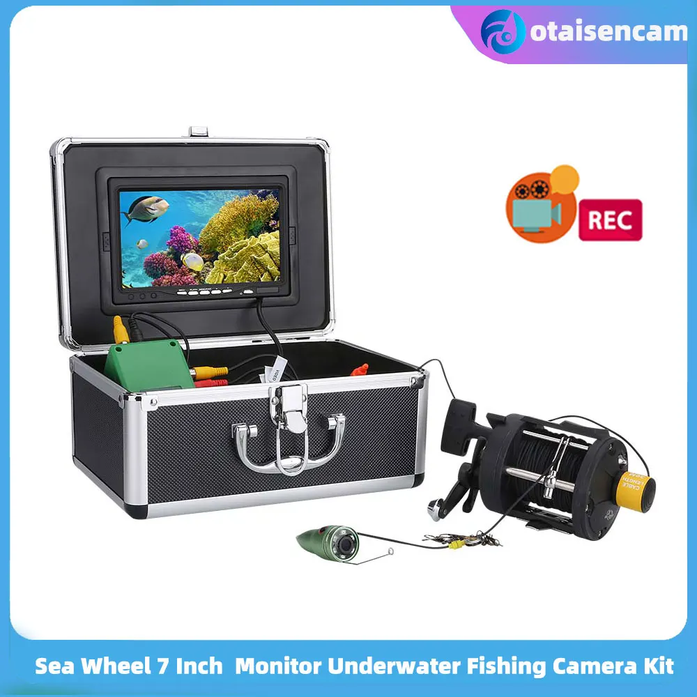 

Sea Wheel 7" DVR Monitor 1000tvl Underwater Fishing Video Camera Kit 6W LED Infrared Lamp Lights 15-30M Cable