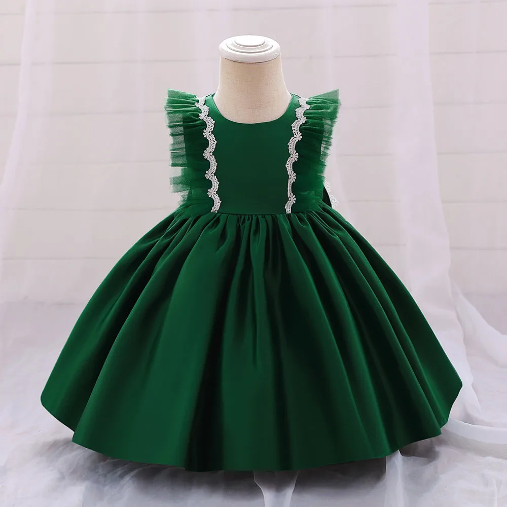 

0-2 Years Baby Girls Party Princess Dress Flower Bridesmaid Wedding Prom Gown For Infant Kids Fancy Sleeveless Tutu Puffy Gown