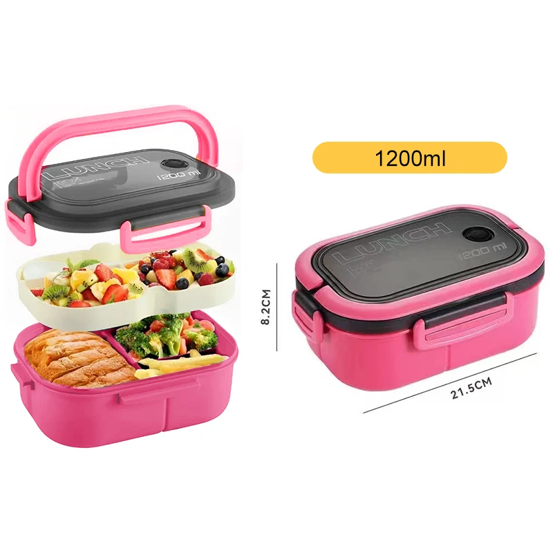 Dual-Compartment Lunch Box for Students and Professionals – Ideal for Picnics and Meal Prep