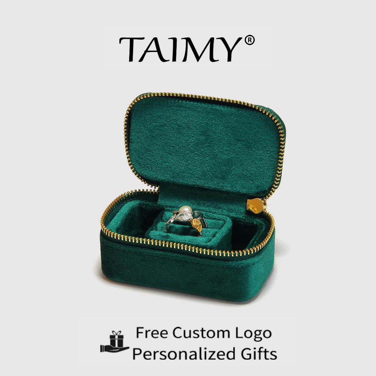 TAIMY Velvet Jewelry Box Mini Travel Removable Ring Earrings Storage Case Personalized Gifts Jewellery Organizer