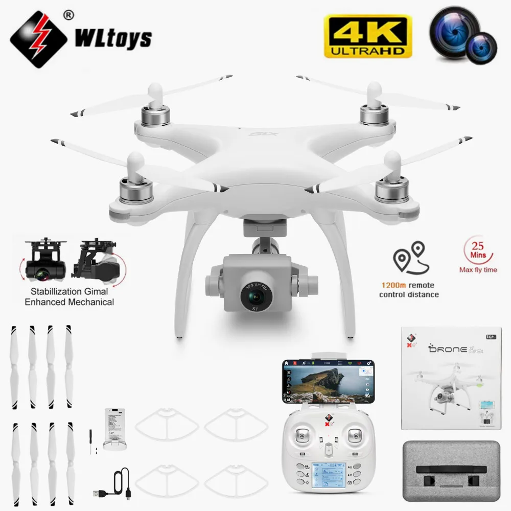 

Квадрокоптер WLtoys X1S-4K HD, Wi-Fi, FPV, GPS