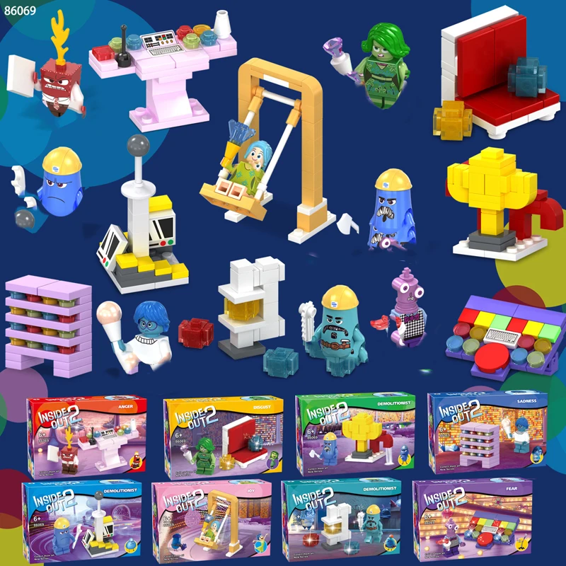 Brainstorm Team 2 Inside Out Building Blocks Assembling Toys Doll Models Handmade Boys' Toys