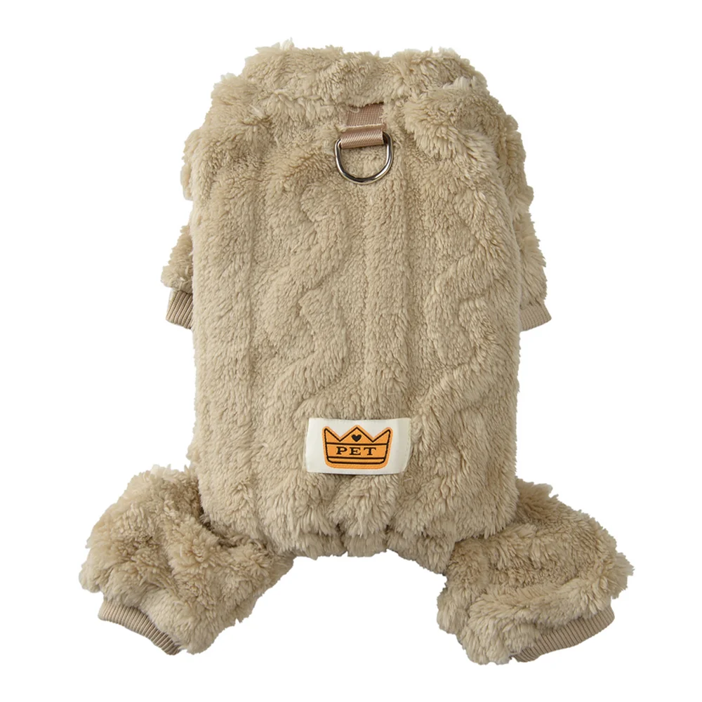 בגדים רכים לכלבים לחורף, חליפת גור חמה עם טבעת D, סווטר פלנל פליס לחיות מחמד קטנות ובינוניות, מעיל יורקשייר פאג