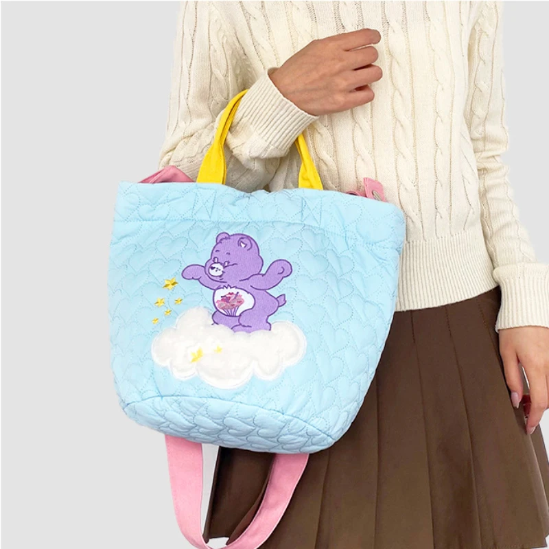 

New Rainbow Bear Large Capacity Handbag Bucket Bag Girl Love Bear Shoulder Handbag Crossbody Bag Holiday Gift
