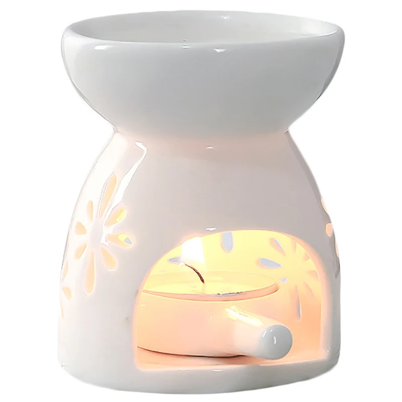 Ceramic Aroma Burner Essential Oil Lamp Hollowing Candle Holder Incense