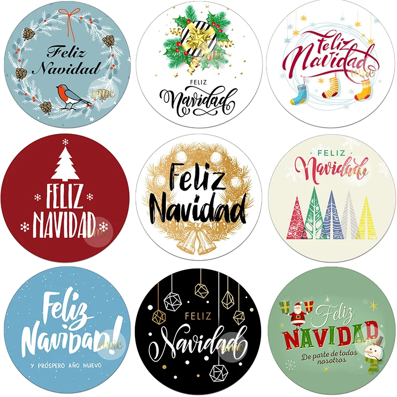 Etiquetas Adhesivas De Navidad - 120 Unidades, Papel De Alta Calidad, Tamaño 7.5x5.2 Cm