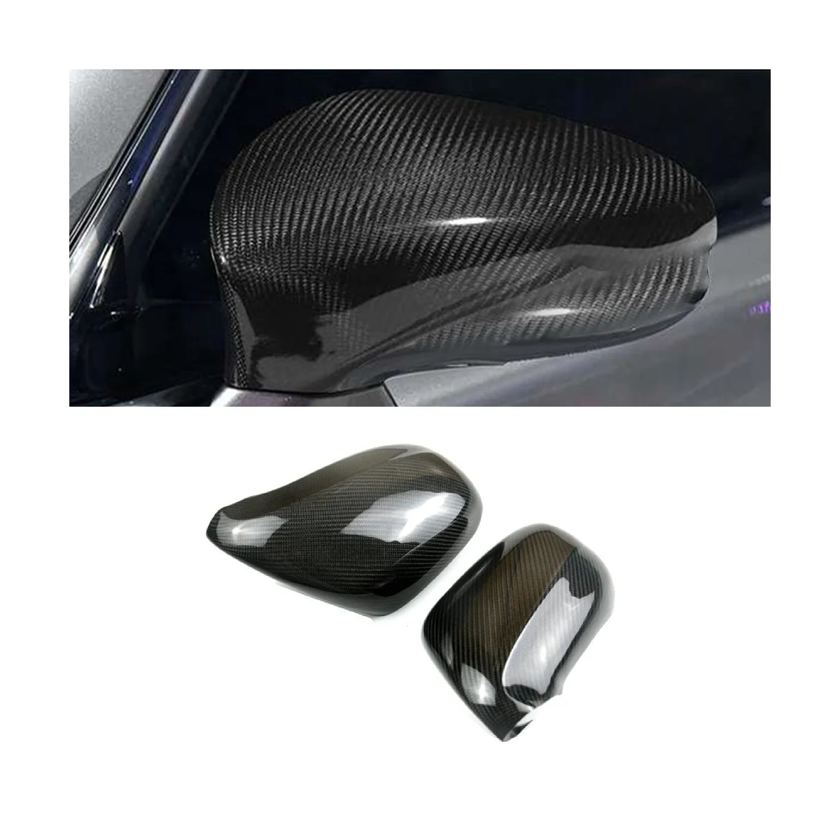 

For Lexus IS250 IS300 IS350 2006-2012 Real Carbon Fiber Side Rear View Mirror Cover Trim Without Lighted Style