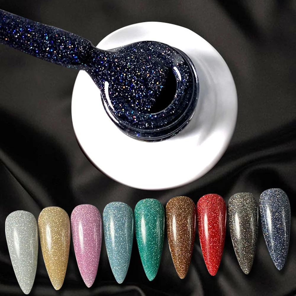 

35g Colorful Reflective Gel Nail Polish Glitter Nail Art Broken Diamond Gel Holographic Shiny Effect Soak Off UV Gel For Nails